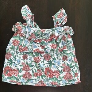 Janie and Jack Floral Kids Blouse with Red and Green